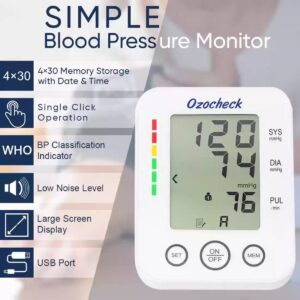 product-grid-gallery-item Digital BP Monitor | Ozocheck Fully Automatic  and PulseRate Monitor with MDI Technology Simple Bp Monitor (White)