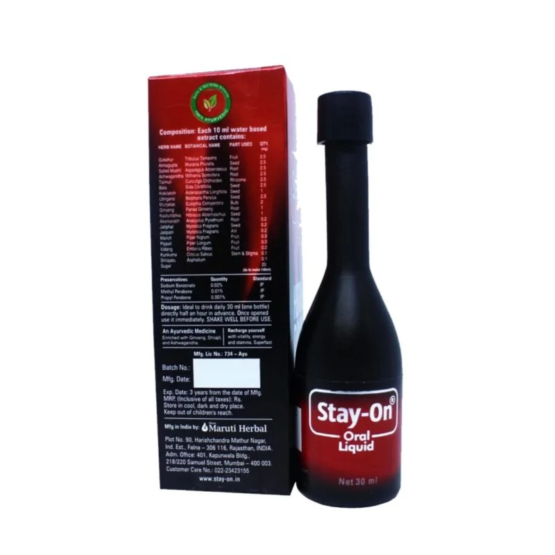 Stay-On Oral Liquid Herbal Drink For Men & Women ( 30ml) - Image 2
