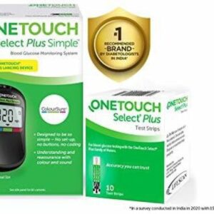 OneTouch Select Plus Simple Glucometer (FREE 10 strips + lancing device + 10 lancets) Glucometer