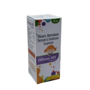 OFLOXACIN 50 MG + METRONIDAZOLE BENZOATE 110 MG + SIMETHICONE 20 MG