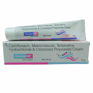 CIPROFLOXACIN 0.75%W/W + ORNIDAZOLE 2.0%W/W + TERBINAFINE HYDROCHLORIDE 1.0% W/W + CLOBETASOL PROPIONATE 0.05% W/W