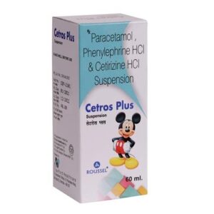 PARACETAMOL 125 MG + PHENYLEPHRINE HCL 5 MG + CETIRIZINE HCL 2 MG(Cetros Plus Syrup)