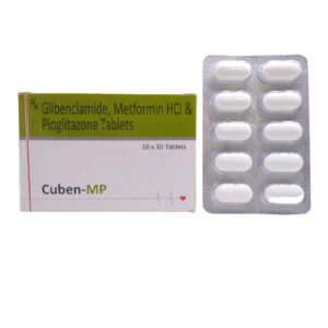 GLIBENCLAMIDE 5 MG + METFORMIN HYDROCHLORIDE 500 MG + PIOGLITAZONE HYDROCHLORIDE 15 MG ( Cuben MP Tablets )