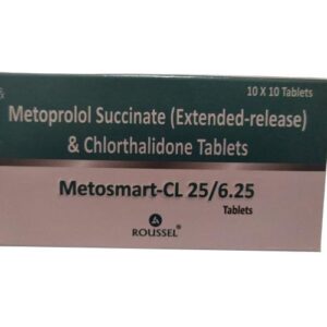 METOPROLOL SUCCINATE IP 25MG(ER) + CHLORTHALIDONE IP 6.25MG ( Metosmart CL 25/6.25 Tablets )