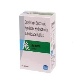 DOXYLAMINE SUCCINATE 10 MG + PYRIDOXINE HYDROCHLORIDE 10 MG + FOLIC ACID 2.5 MG ( Avinorm Tablet )