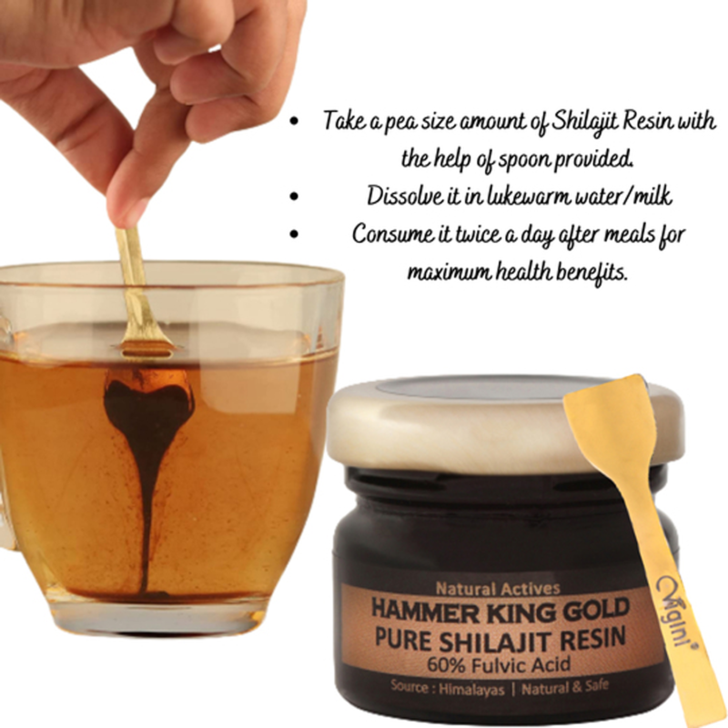 Vigini Hammer King Gold Pure Premium Original Shilajit Resin 60% Fulvic Acid for Energy Power Testosterone Stamina Strength Booster  Performance Enhancer - Image 3