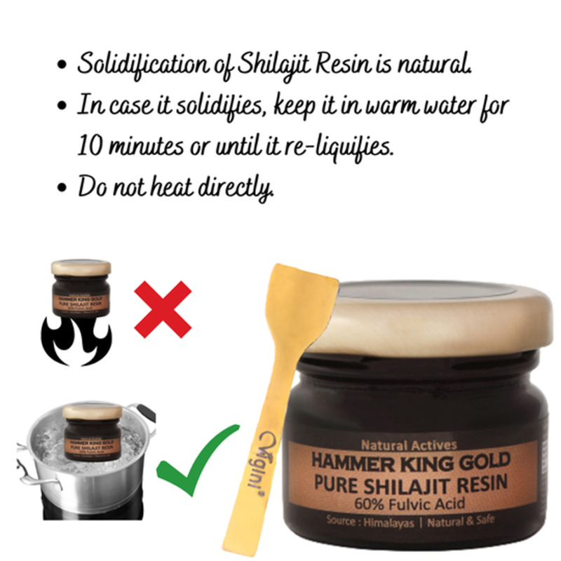 Vigini Hammer King Gold Pure Premium Original Shilajit Resin 60% Fulvic Acid for Energy Power Testosterone Stamina Strength Booster  Performance Enhancer - Image 4