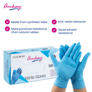 product-grid-gallery-item AMKAY Nitrile Disposable Examination Gloves (Pack of 100)(Large)