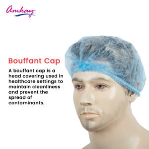 product-grid-gallery-item Amkay Bouffant Caps (Blue) | Disposable Non-Woven Bouffant Caps/Surgical Caps (Pack of 100)