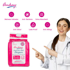 product-grid-gallery-item Amkay Adult Diaper Pants - Extra Large (XL) Size| Waist Size (127-165cm | 50-65 inches)| Easy-to-wear, Unisex| High Absorbency, Leak Proof with Overnight Protection (Pack of 10 Counts)