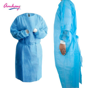 product-grid-gallery-item AMKAY Disposable Surgical Gown, Non Woven Gown, Pack of 1, Blue, Regular Size