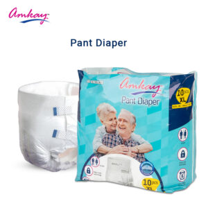 Amkay Pant Type Diapers for Adults, Skin Friendly, Breathable Fabric, Easy to Wear & Remove, Comfortable Fit Diapers for Men & Women (M - Size)